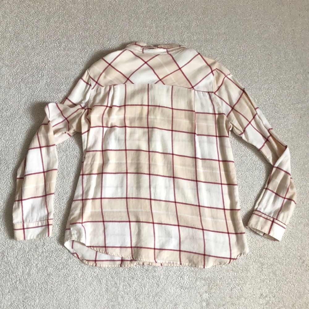 Zara Peter Pan Collar Plaid Flannel Shirt - Picture 5 of 5